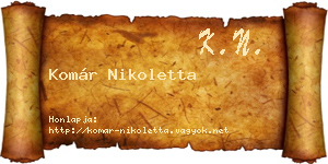 Komár Nikoletta névjegykártya