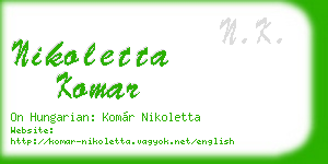 nikoletta komar business card